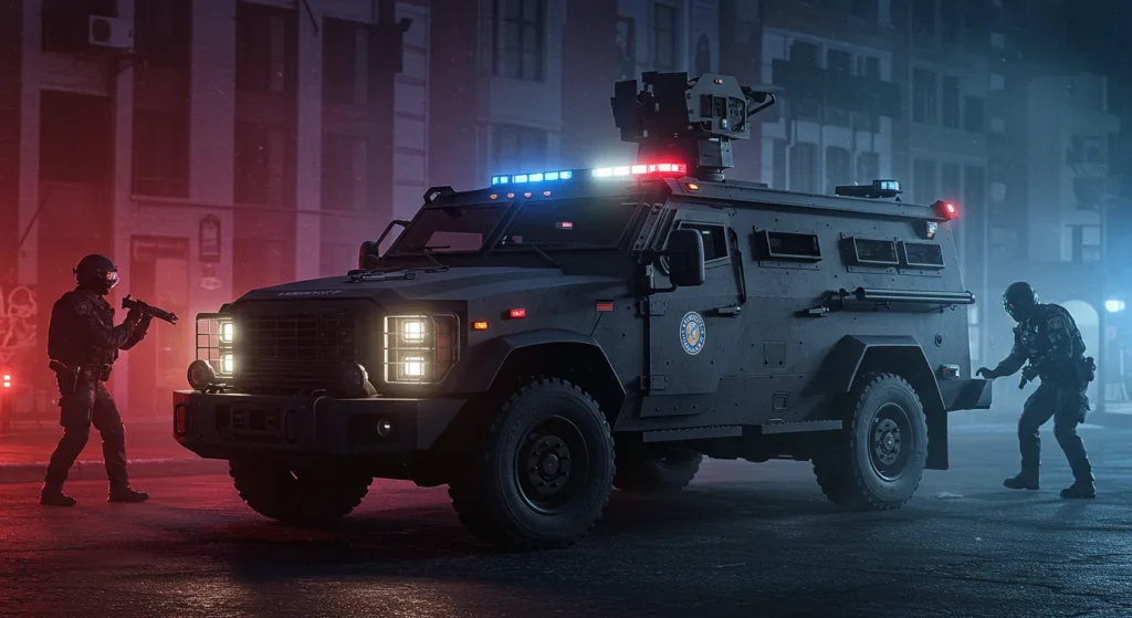 Armored Lenco Bearcat SWAT vehicle